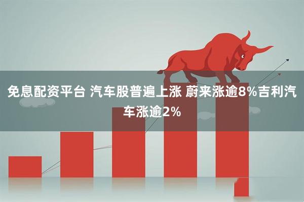 免息配资平台 汽车股普遍上涨 蔚来涨逾8%吉利汽车涨逾2%
